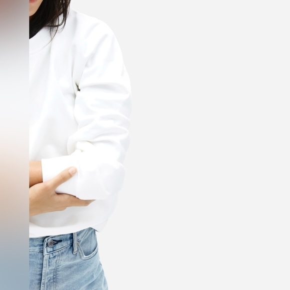 Everlane The Unisex French Terry Crew Sweatshirt in White NWT - Picture 5 of 11